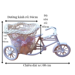 Xe Đạp Ba Bánh Đựng Hoa Trang Trí Bàn Kích thước dài 08cm cao 04cm 381885