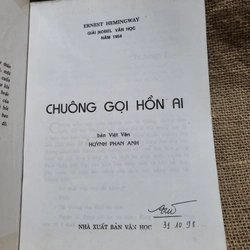 Hương gọi hồn ai _tiểu thuyết của Hemingway ;Huỳnh Phan Anh dịch 302615