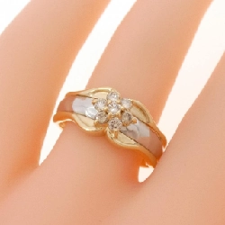 Nhẫn kim cương hoa K18YG/PT900 0.25CT 670557