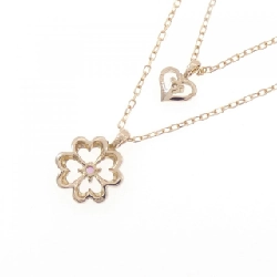 K18PG Heart × Clover Sapphire Necklace 0.01CT - Hàng hiệu Authentic 858505
