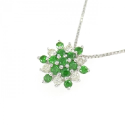 K18WG Đá Garnet Demantoid Dây Chuyền 0.46CT - Hàng hiệu Chính hãng 861001