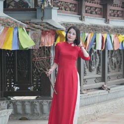 Áo dài vải lụa Mỹ sz S 193471