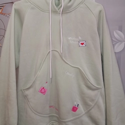 Áo Hoodie nỉ bông màu xanh bơ  475143