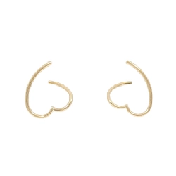 K18YG Bông tai hình trái tim - Hàng hiệu Chính hãng