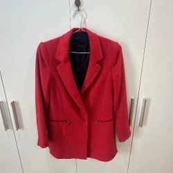 Áo dạ dáng blazer xẻ tà hai lớp, size L 274989