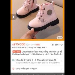 Giày bé size 21 new màu hồng