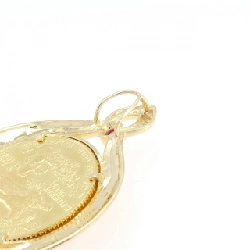 K18YG(khung) Mặt dây chuyền đồng xu ruby 0.064CT - Hàng hiệu Chính hãng 870918