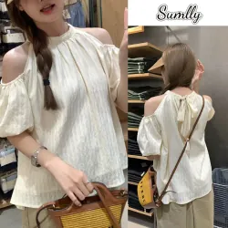 Áo trễ vai Lovito, màu be size S 754200