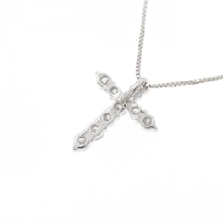 K18WG Dây chuyền kim cương chéo 0.50CT - Hàng hiệu Authentic 864655