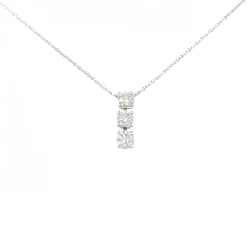 Dây chuyền kim cương ba viên PT900/PT850 0.53CT - Hàng hiệu Authentic
