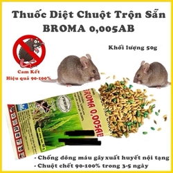 Comb 10_20 gói thuốc diệt chuột trộn sẵn thế hệ mới Broma 0,005 AB gói 50gram 198924