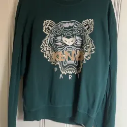 Áo sweatshirt Kenzo màu xanh lá đậm thêu đầu hổ 757897