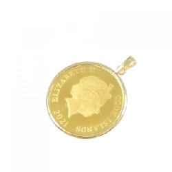 K18YG(枠) Đồng xu Mặt dây chuyền - Hàng hiệu Chính hãng
