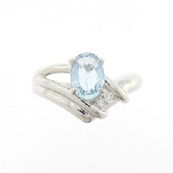 Nhẫn Aquamarine PT900 0.66CT - Hàng hiệu Chính hãng 850993