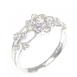 Nhẫn kim cương hoa K18WG 0.30CT - Hàng hiệu Authentic