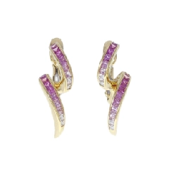 Bông tai Sapphire 750YG 1.84CT - Hàng hiệu Chính hãng