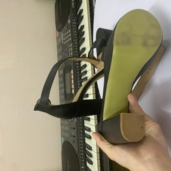 Giày cao gót nữ da đen 15p size 38 504126
