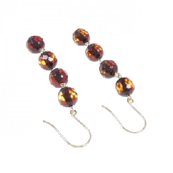 K18YG Bông tai hổ phách - Hàng hiệu Authentic 868609