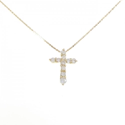 K18YG Dây chuyền kim cương chéo 0.51CT - Hàng hiệu Chính hãng