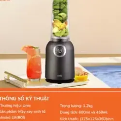 🍹 Máy xay sinh tố UNIE UMB05 – Cối bình nước nhỏ gọn, xay sinh tố mang đi cực nhàn! 715746