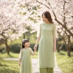 Áo dài mẹ con mới tinh