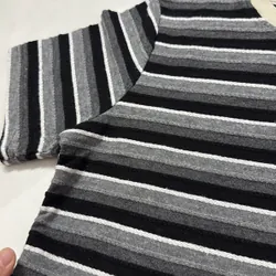 Áo thun crop sọc trắng đen 741009