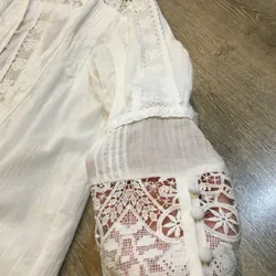 [Siêu Phẩm Nhật] Sơ mi vintage boho phối ren xếp ly khuy bọc form Âu đẹp suất sắc 700643