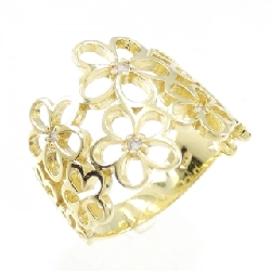 Nhẫn kim cương hoa K18YG 0.06CT