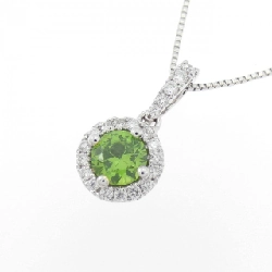 750WG/K18WG Đá Garnet Demantoid Dây Chuyền 0.38CT - Hàng hiệu Chính hãng 861817
