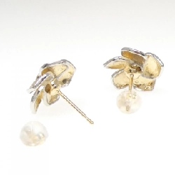 Bông tai kim cương hoa K18YG/K18WG - Hàng hiệu Authentic 873578