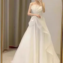 Váy cưới đi bàn cao cấp trễ vai (mặc 1 lần) 791296