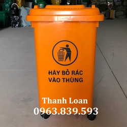 Thùng rác nhựa 60L nắp kín có bánh xe mới 100% 545154