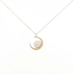 K10YG Mặt trăng Akoya Pearl Dây chuyền 6.5mm - Hàng hiệu Chính hãng