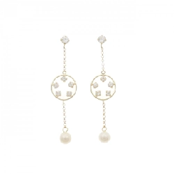 K18YG Bông tai ngọc trai nước ngọt 4.3mm - Hàng hiệu Chính hãng