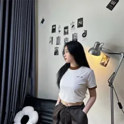 ÁO THUN BABY TEE PHỐI MÀU VIỀN ĐEN SIZE L  792386