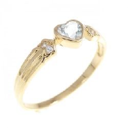 Nhẫn aquamarine K18YG hình trái tim
