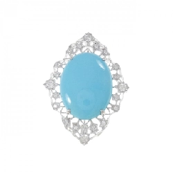 K18WG Turquoise Brooch - Hàng hiệu Authentic