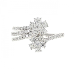 Nhẫn kim cương hoa K18WG 0.76CT 673033