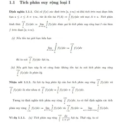 Lý thuyết tích phân suy rộng đầu đủ - Tài liệu học tập Giải Tích 1 ĐH Bách Khoa TP HCM 934155