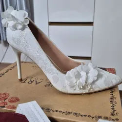 Giày cưới Nghé Art + 10cm + new 99% 791298