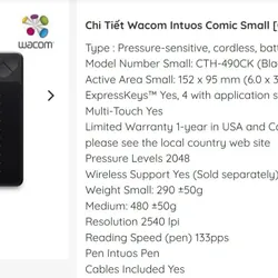 Bảng vẽ điện tử Wacom CTH 490 707407