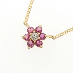 K18YG Hoa Hồng Ruby Dây Chuyền - Hàng hiệu Chính hãng 862795