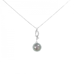 K18WG/K14WG Ngọc trai đen dây chuyền 8.3mm - Hàng hiệu Chính hãng