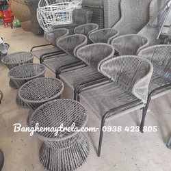 Ghế ngoài trời đan dây dù 498956
