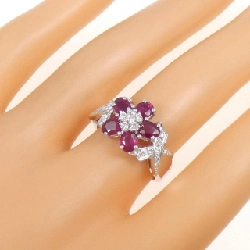 Nhẫn Ruby 750WG Hoa 1.77CT - Hàng hiệu Chính hãng 849003