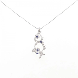 K18WG Hoa Sapphire Dây Chuyền 0.07CT - Hàng hiệu Chính hãng