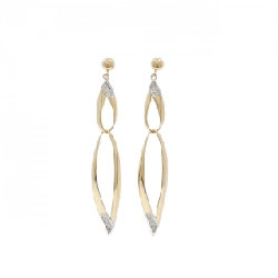 Bông tai kim cương K18YG/K18WG 0.08CT - Hàng hiệu Chính hãng