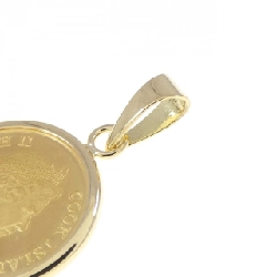 K18YG(枠) Mặt dây chuyền đồng xu - Hàng hiệu Authentic 864885