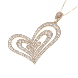 K18PG Dây chuyền hình trái tim kim cương 1.00CT - Hàng hiệu Chính hãng 846394