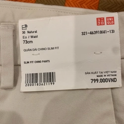 Quần Chino Slim Fit Uniqlo hàng chính hãng 320660